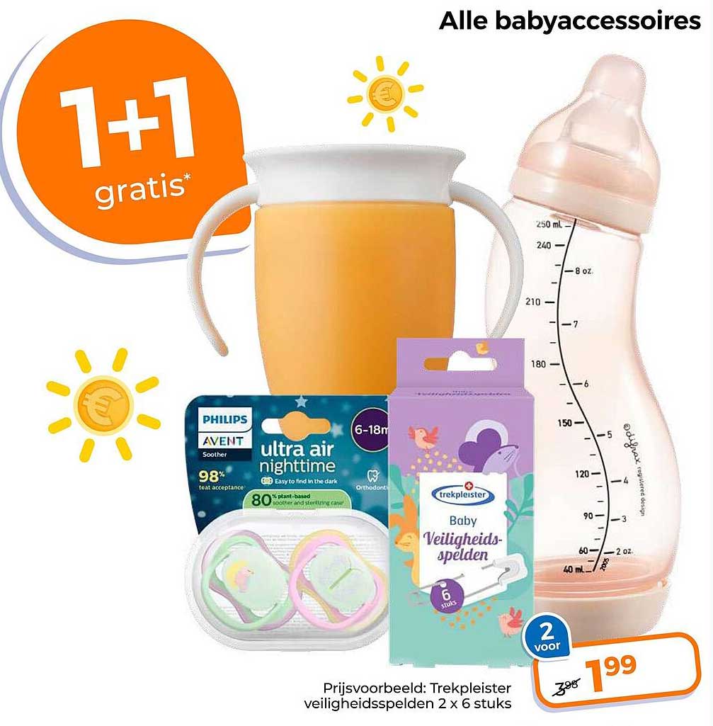 Alle babyaccessoires 1+1 gratis