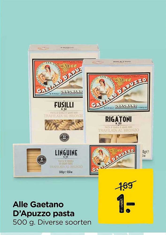Alle Gaetano D'Apuzzo pasta 500 g. Diverse soorten