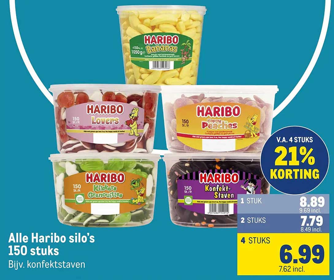 Alle Haribo silo’s 150 stuks