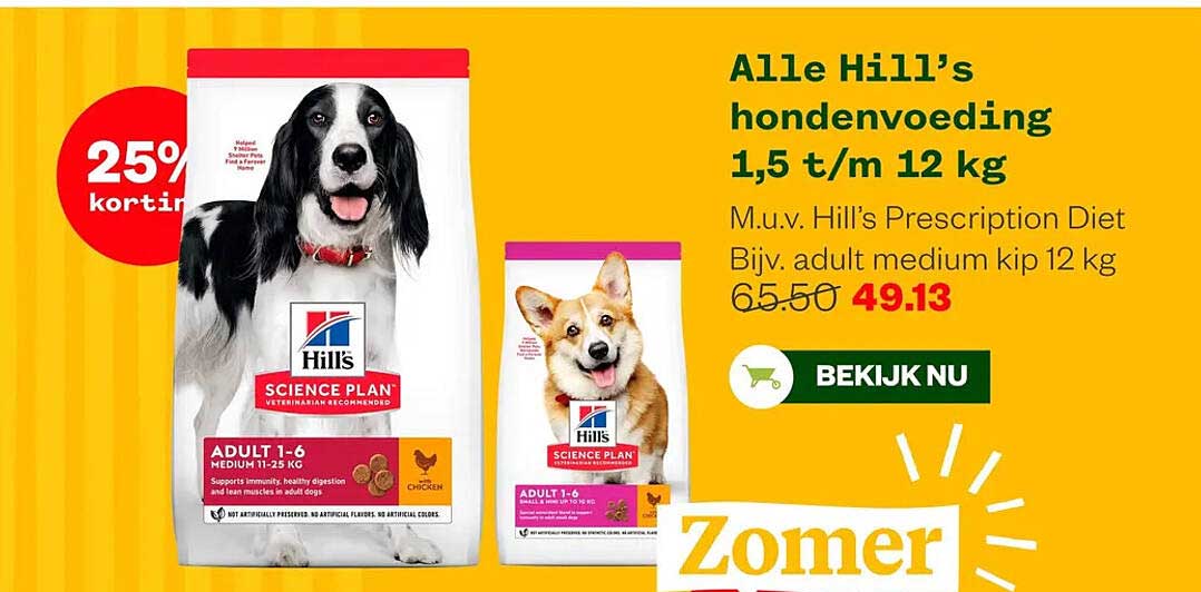 Alle Hill’s hondenvoeding 1,5 t/m 12 kg