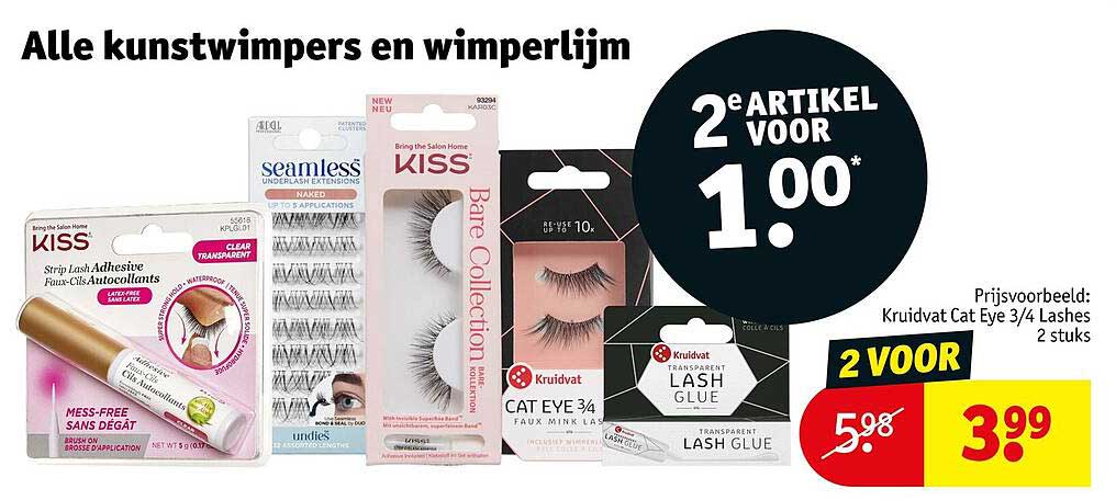 Alle kunstwimpers en wimperlijm 2e artikel voor 1.00*