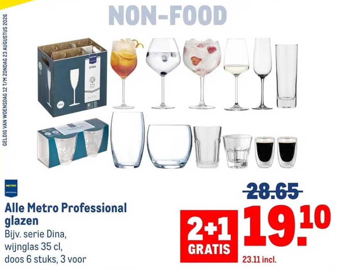 Alle Metro Professional glazen 2+1 GRATIS