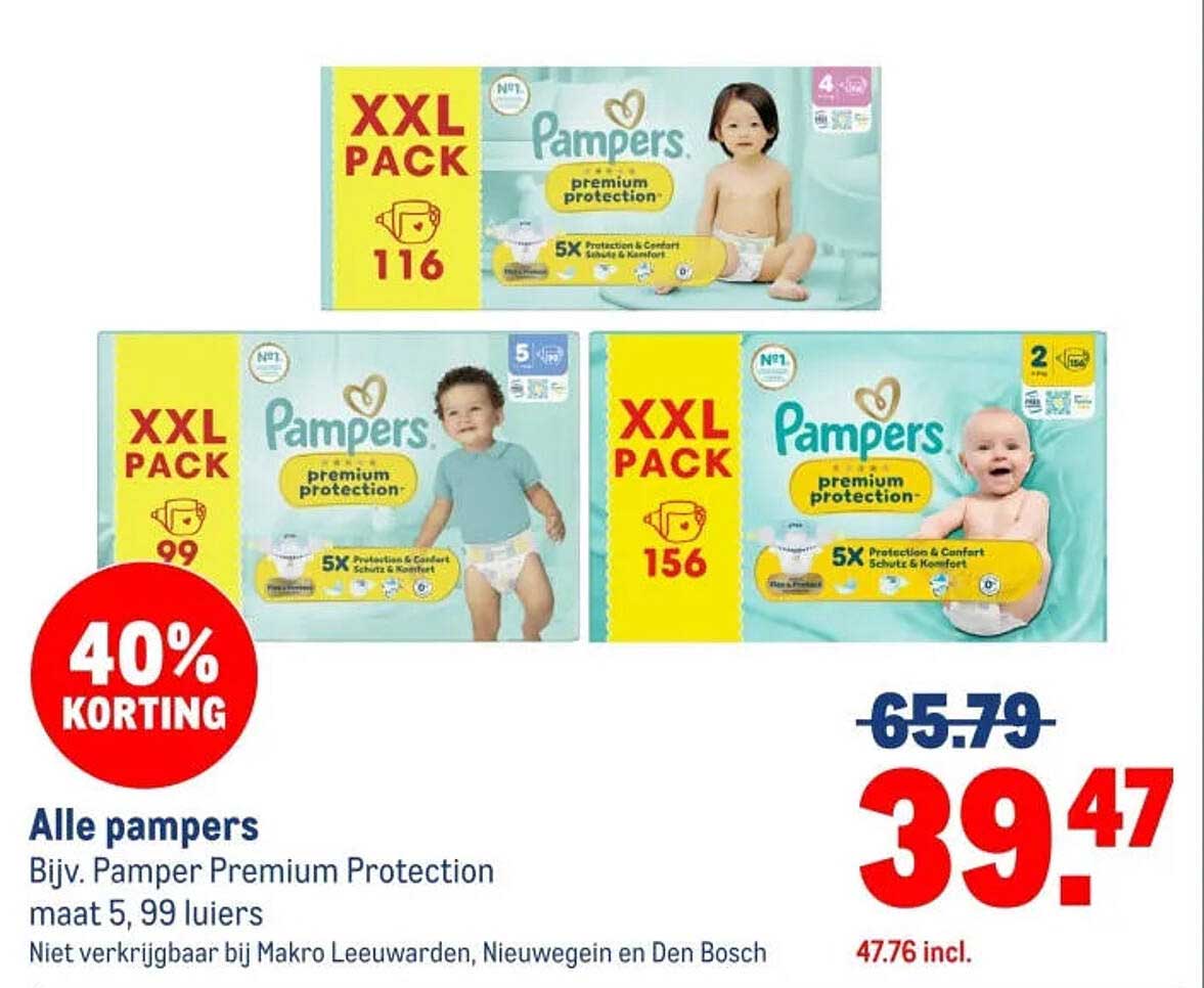 Alle pampers Bijv. Pamper Premium Protection maat 5, 99 luiers