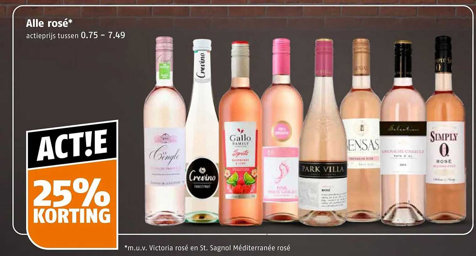 Alle rosé* ACT!E 25% KORTING