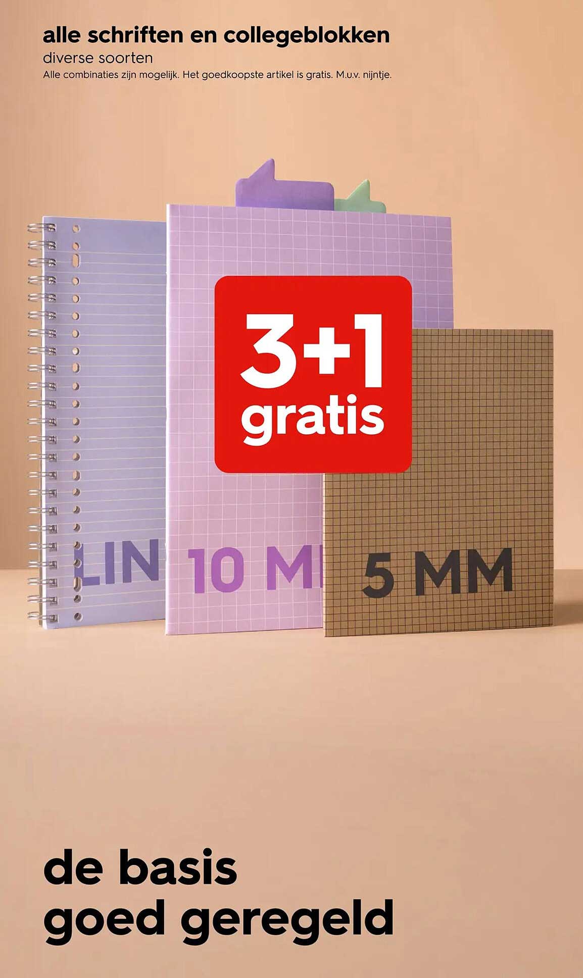 alle schriften en collegeblokken 3+1 gratis