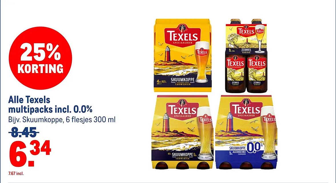 Alle Texels multipacks incl. 0.0% Bijv. Skuumkoppe, 6 flesjes 300 ml