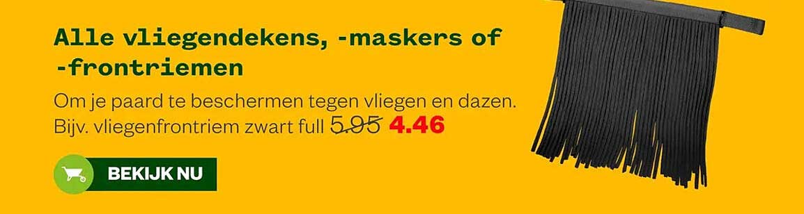 Alle vliegendekens, -maskers of -frontriemen