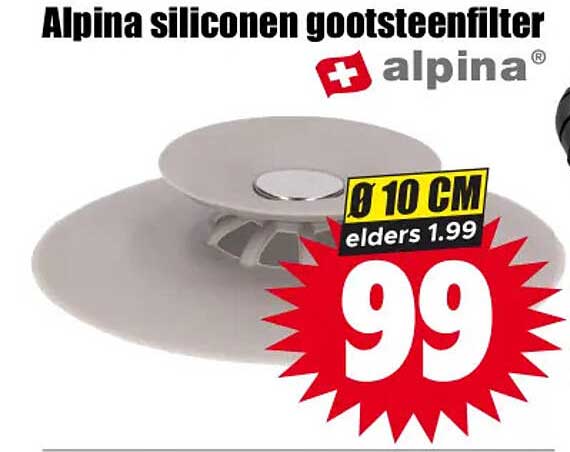 Alpina siliconen gootsteenfilter Ø 10 CM elders 1.99