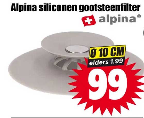 Alpina siliconen gootsteenfilter Ø 10 CM