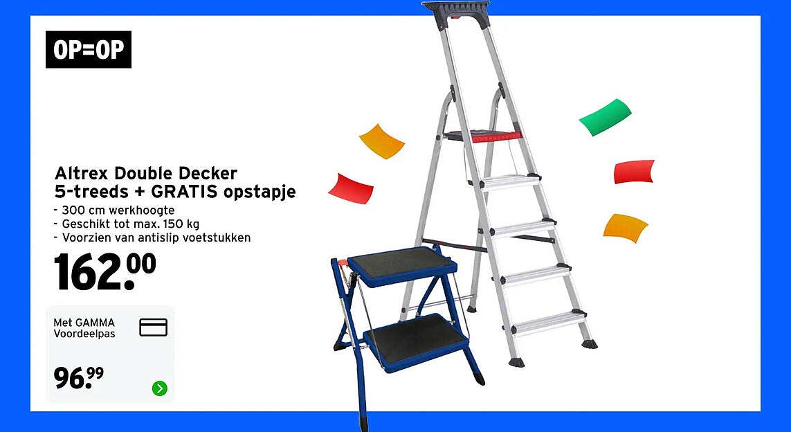 Altrex Double Decker 5-treeds + GRATIS opstapje