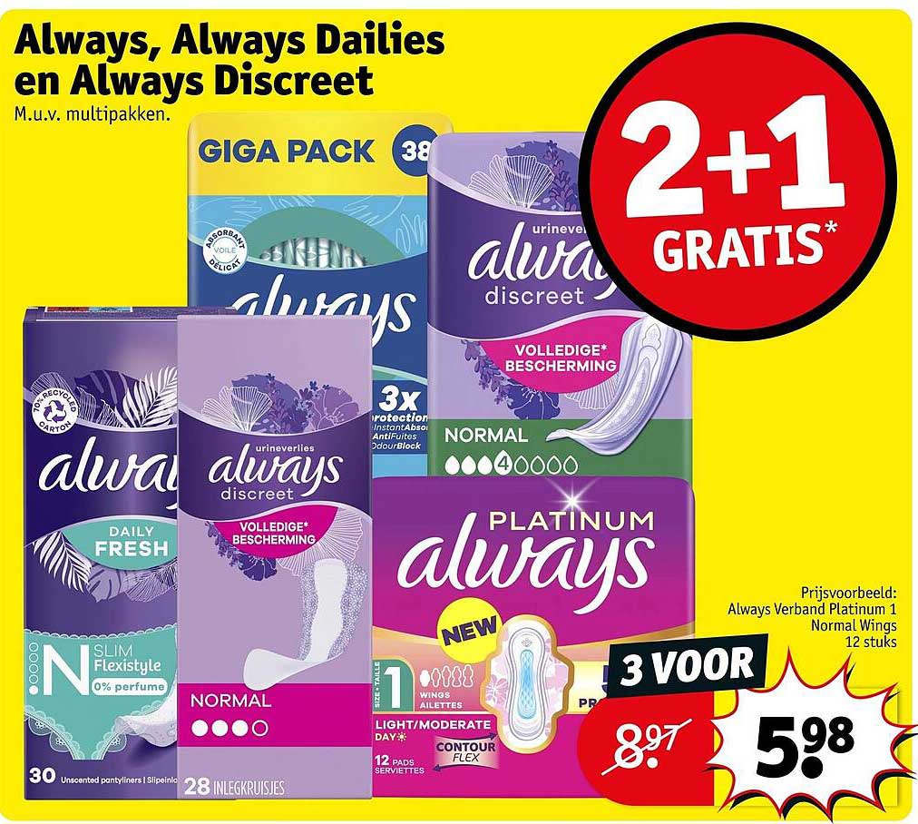 Always, Always Dailies en Always Discreet