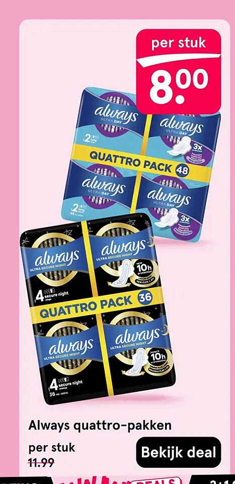 Always quattro-pakken per stuk
