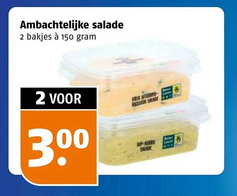 Ambachtelijke salade 2 bakjes à 150 gram 2 voor