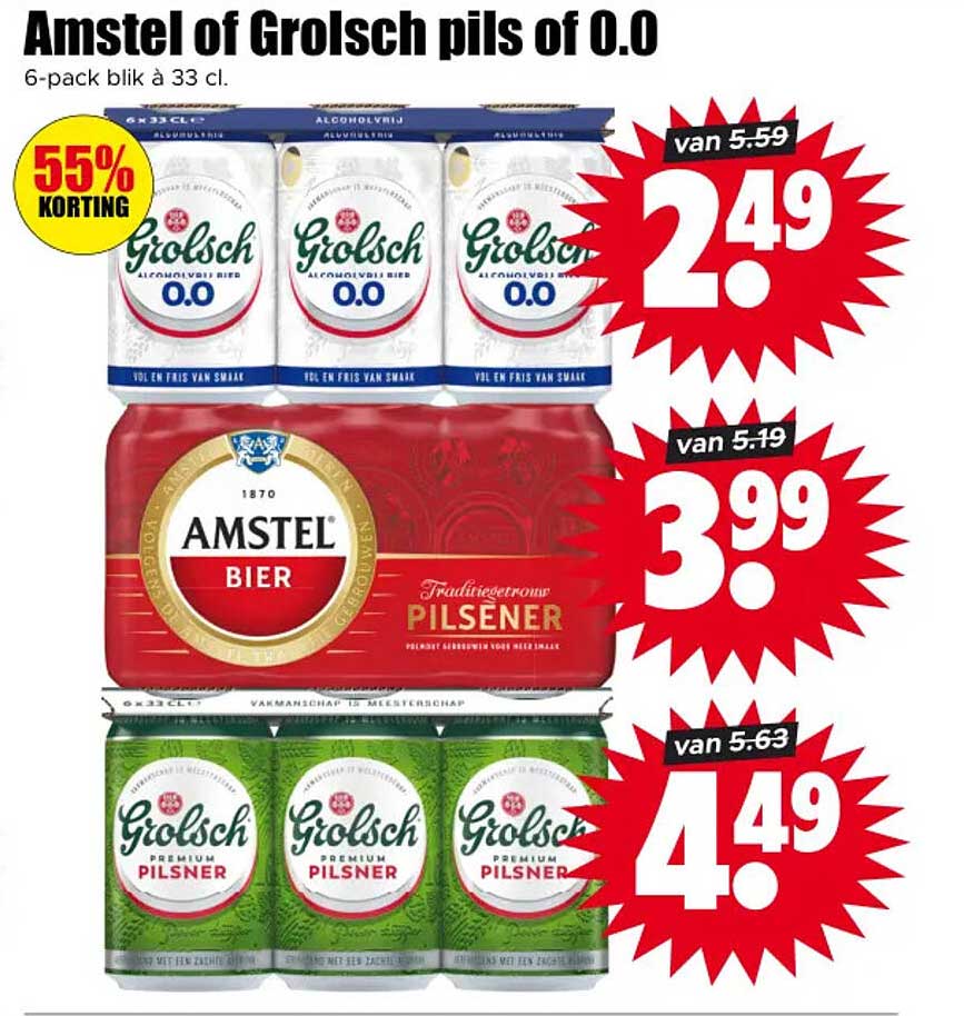 Amstel of Grolsch pils of 0.0