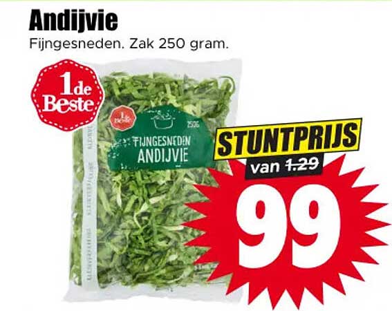 Andijvie Fijngesneden. Zak 250 gram. STUNTPRIJS