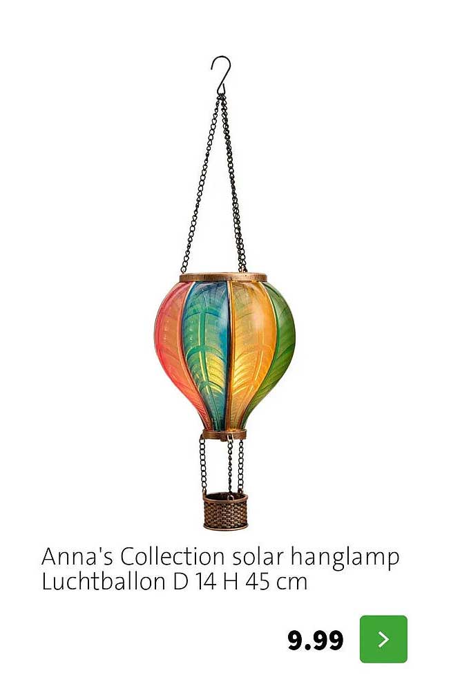 Anna's Collection solar hanglamp Luchtballon D 14 H 45 cm