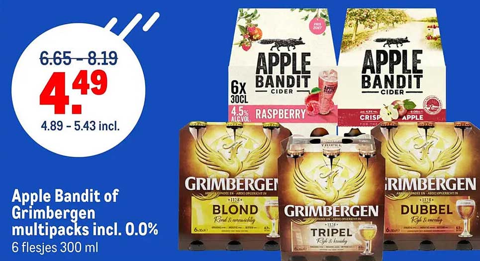 Apple Bandit of Grimbergen multipacks incl. 0.0%