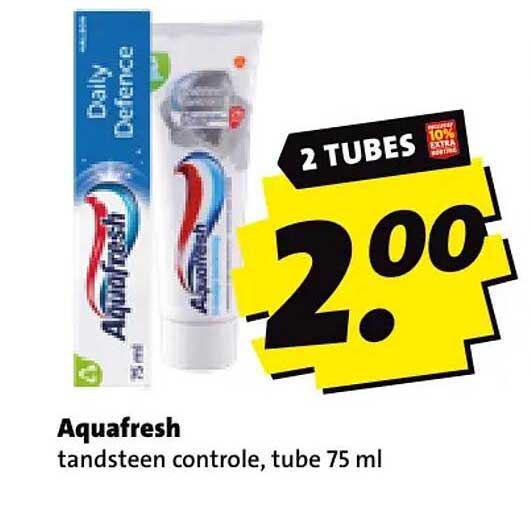 Aquafresh tandsteen controle, tube 75 ml 2 TUBES