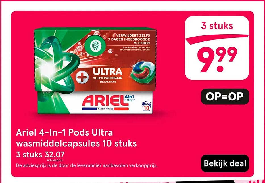 Ariel 4-In-1 Pods Ultra wasmiddellcapsules 10 stuks