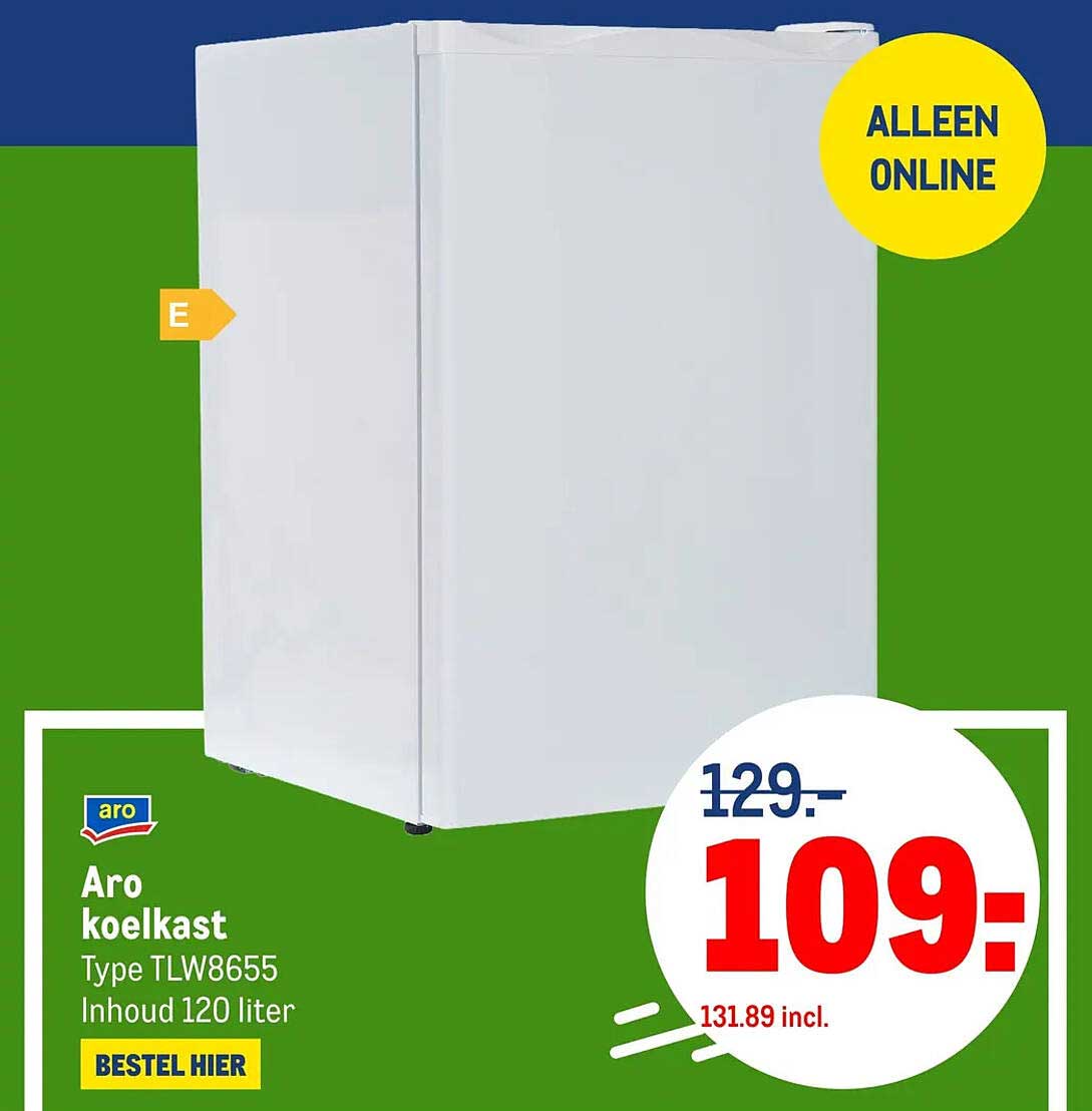 Aro koelkast Type TLW8655 Inhoud 120 liter
