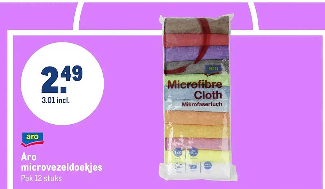 Aro microvezeldoekjes Pak 12 stuks