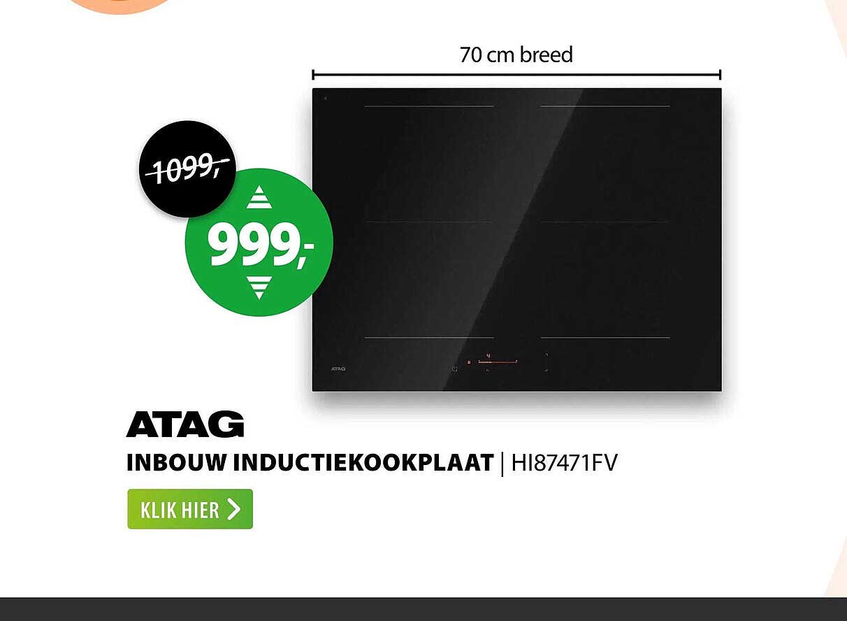 ATAG INBOUW INDUCTIEKOOKPLAAT | HI87471FV