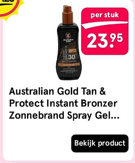 Australian Gold Tan & Protect Instant Bronzer Zonnebrand Spray Gel...