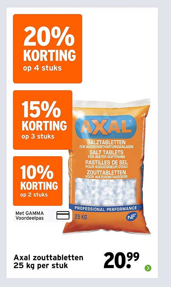 Axal zouttabletten 25 kg per stuk