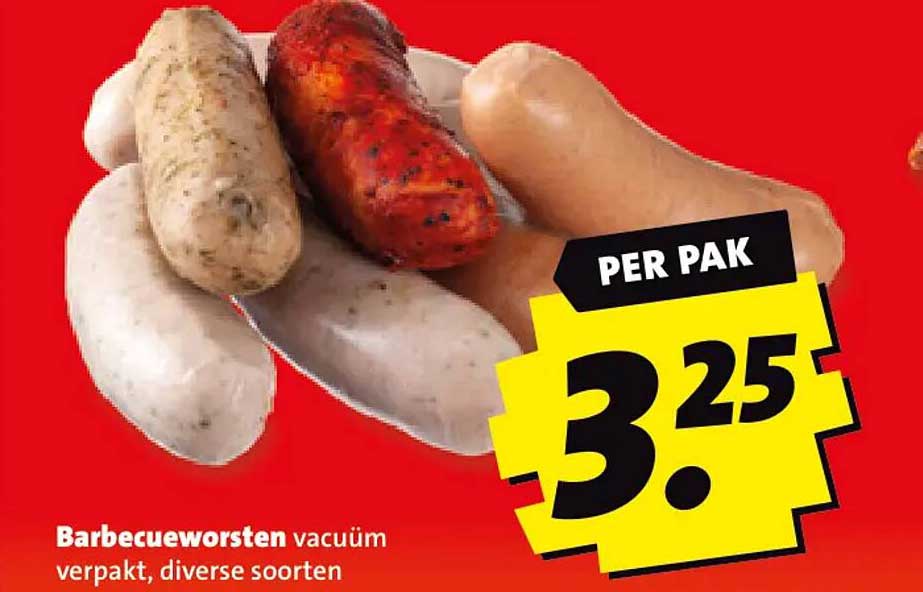 Barbecueworsten vacuüm verpakt, diverse soorten