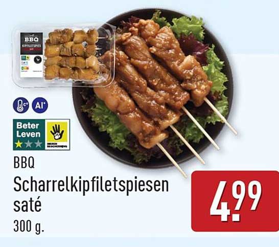 BBQ Scharrelkipfiletspiesen saté 300 g