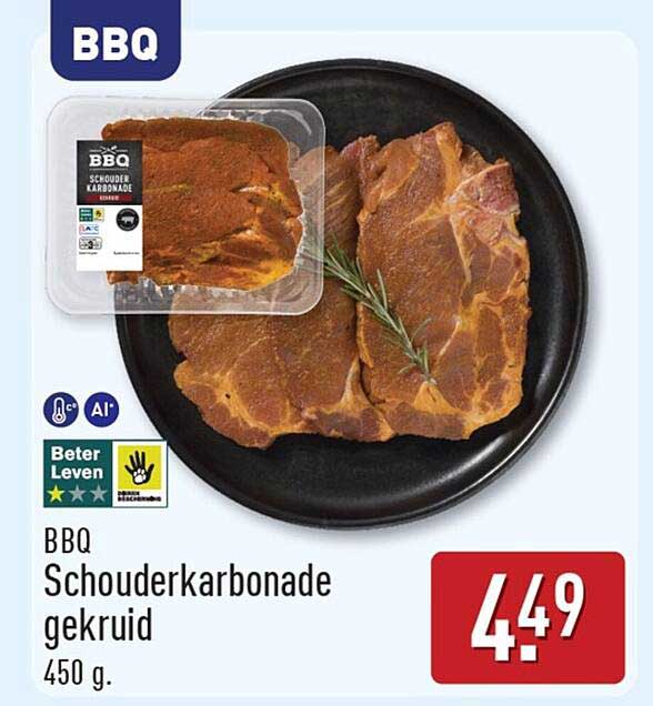 BBQ Schouderkarbonade gekruid
