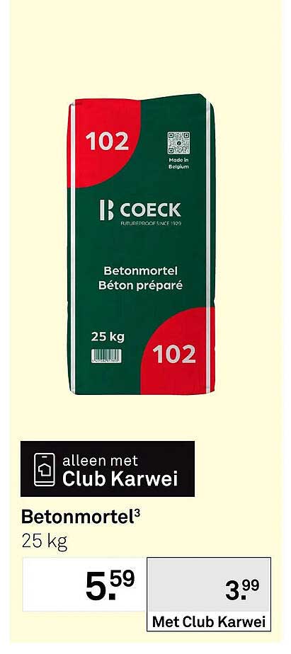 Betonmortel 25 kg Met Club Karwei