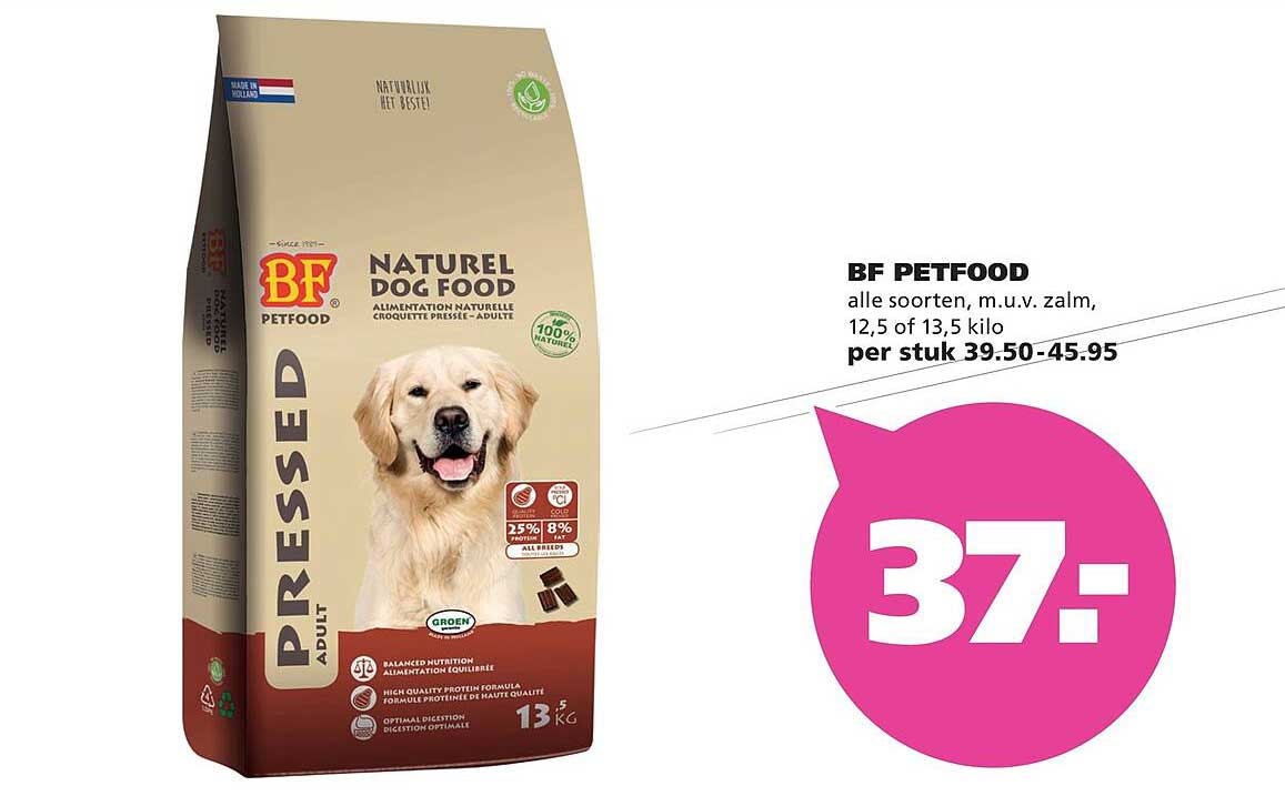 BF PETFOOD alle soorten, m.u.v. zalm, 12,5 of 13,5 kilo