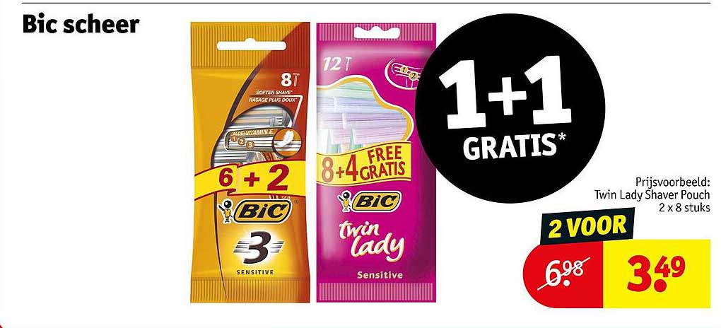 Bic scheer 1+1 gratis