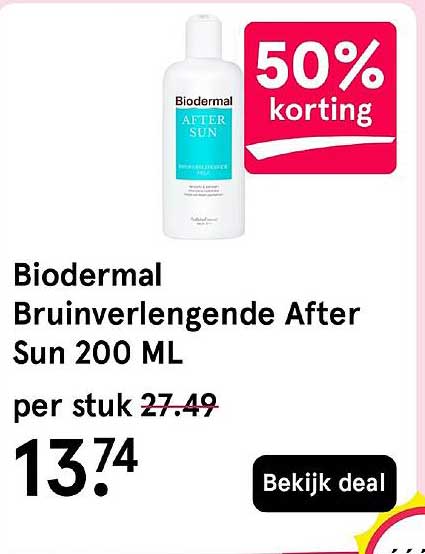 Biodermal Bruinverlengende After Sun 200 ML 50% korting