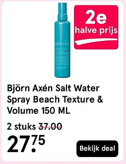 Björn Axén Salt Water Spray Beach Texture & Volume 150 ML 2e halve prijs