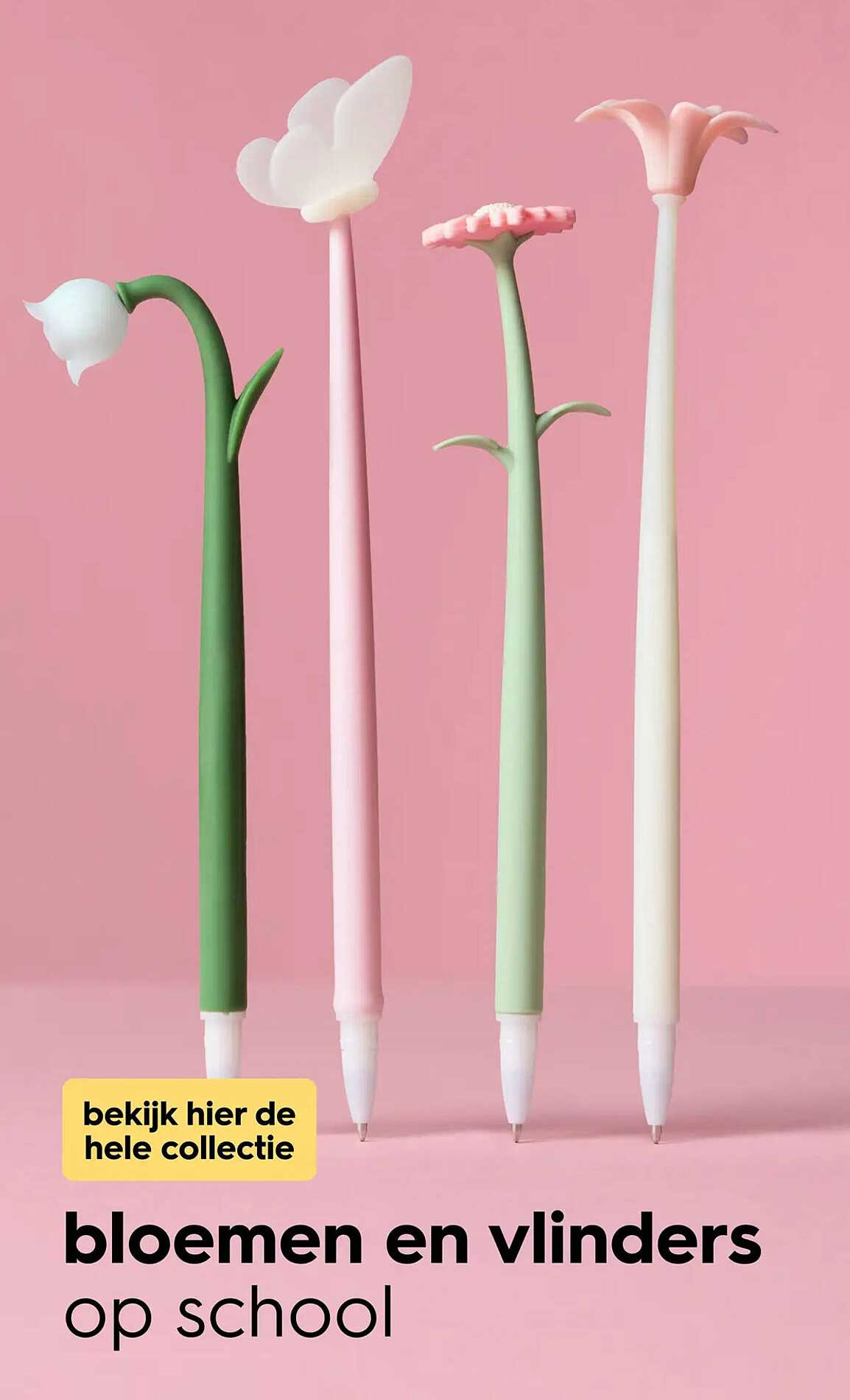 bloemen en vlinders op school