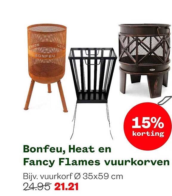 Bonfeu, Heat en Fancy Flames vuurkoven 15% korting