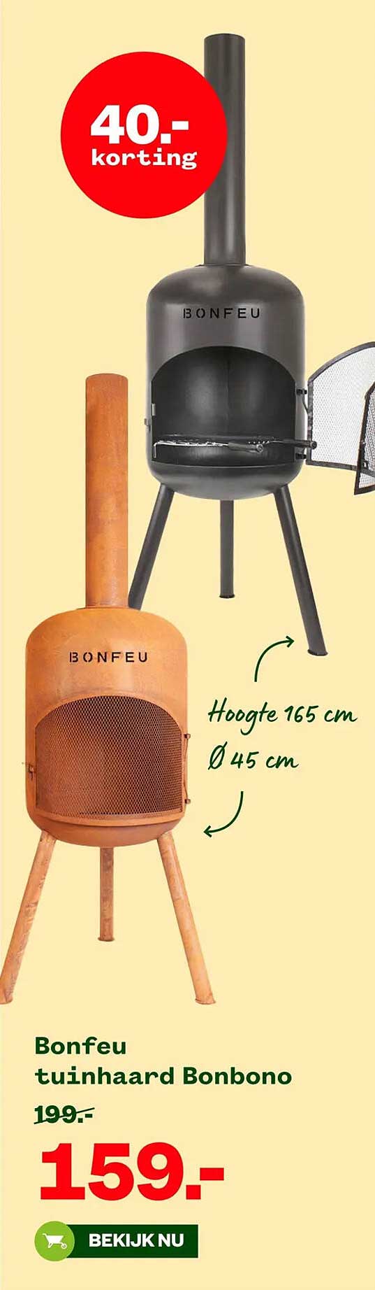 Bonfeu tuinhaard Bonbono 40.- korting