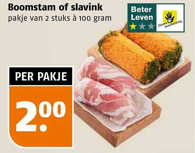 Boomstam of slavink pakje van 2 stuks à 100 gram