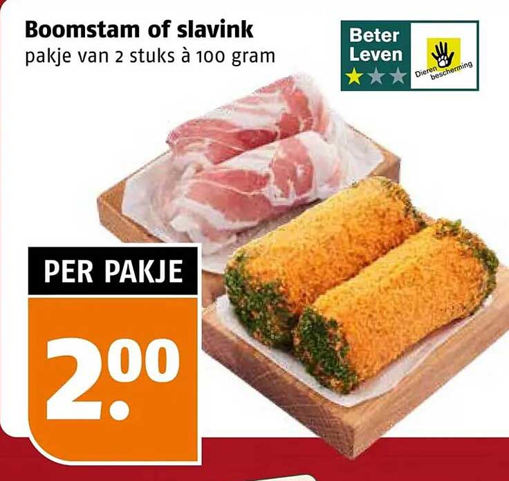 Boomstam of slavink pakket van 2 stuks à 100 gram