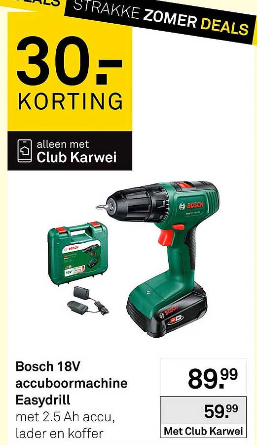 Bosch 18V accuboormachine Easydrill met 2.5 Ah accu, lader en koffer