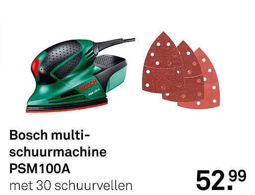 Bosch multi-schuurmachine PSM100A met 30 schuurvellen