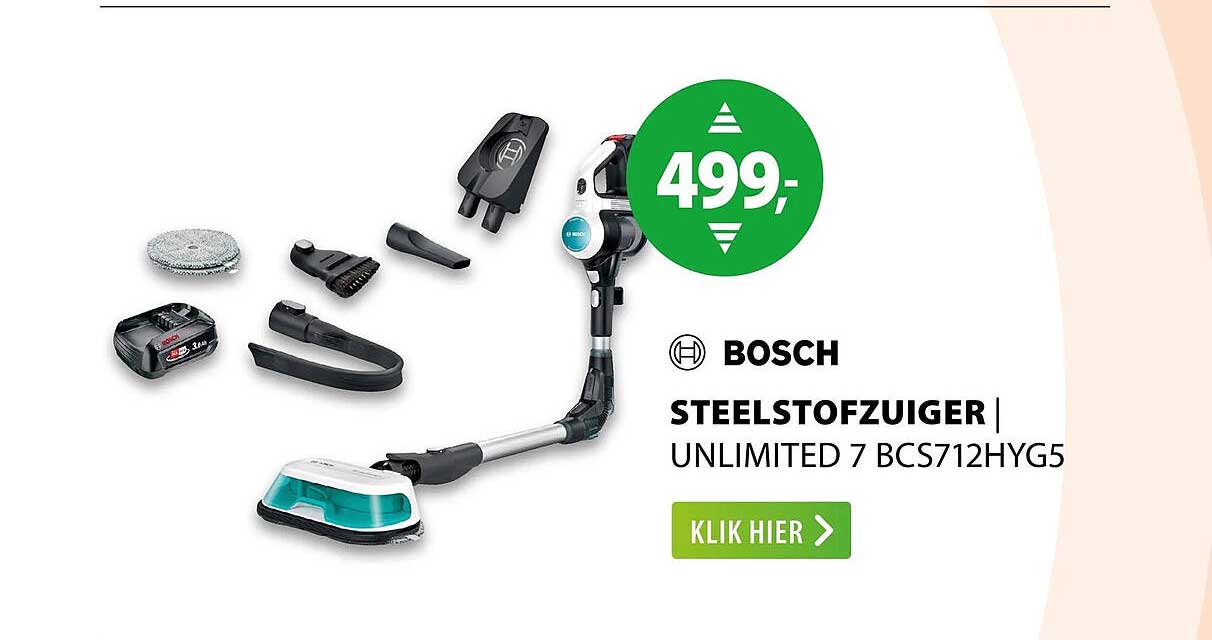 BOSCH STEELSTOFZUIGER | UNLIMITED 7 BCS712HYG5
