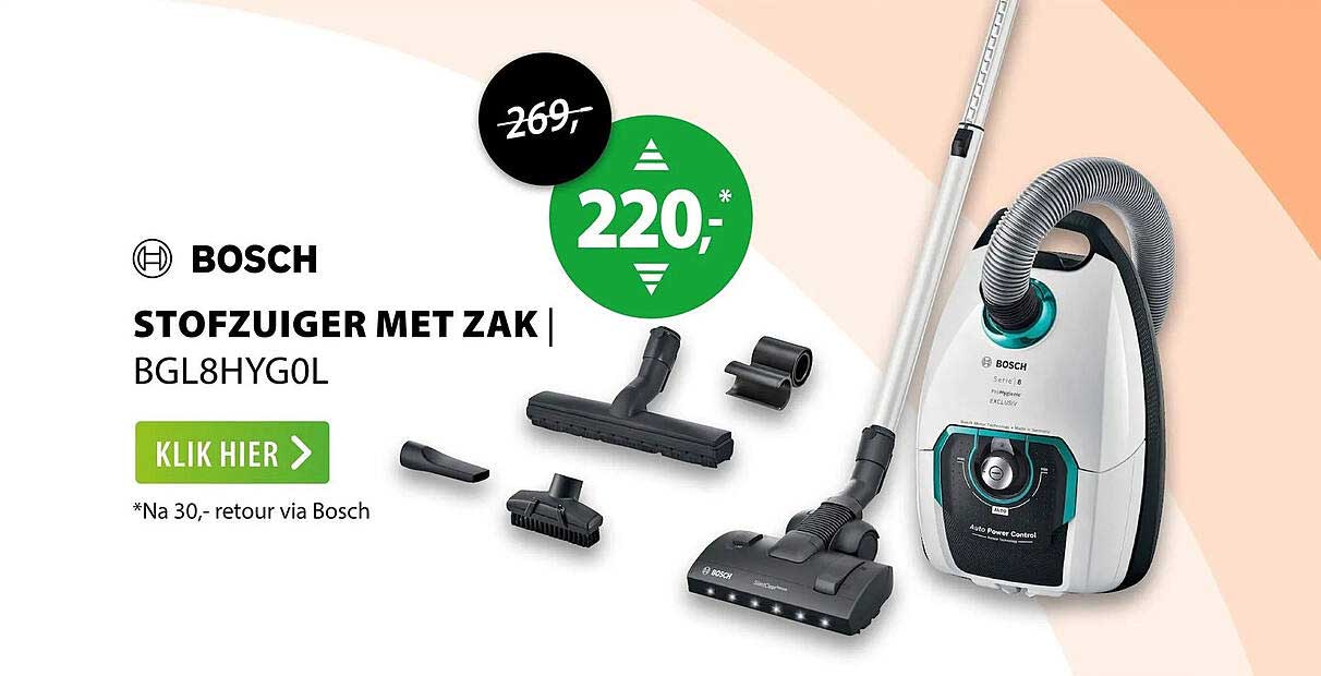 BOSCH STOFZUIGER MET ZAK BGL8HYG0L