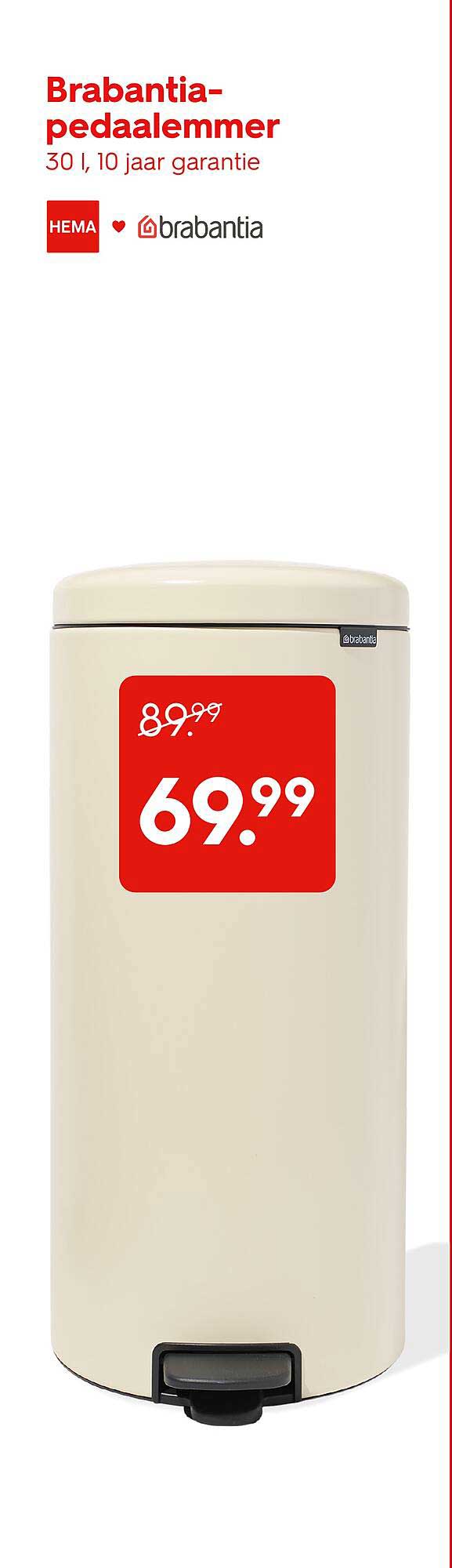 Brabantia-pedaalemmer 30 l, 10 jaar garantie