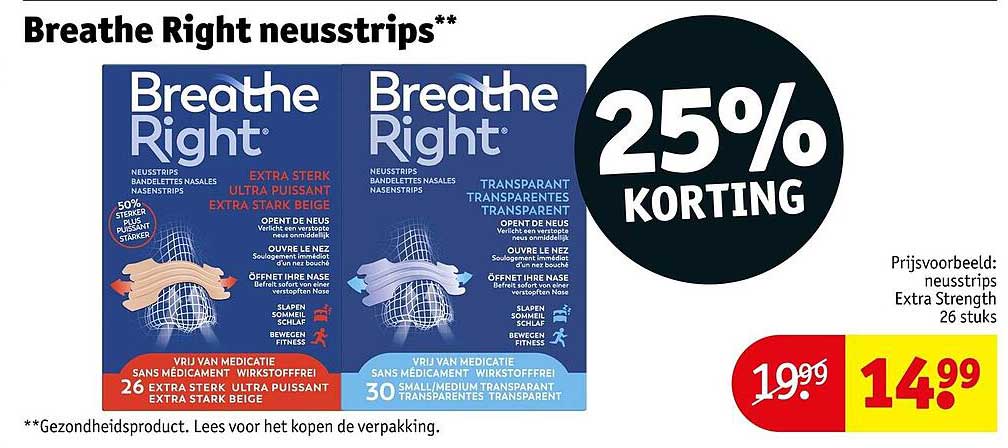 Breathe Right neusstrips** 25% KORTING