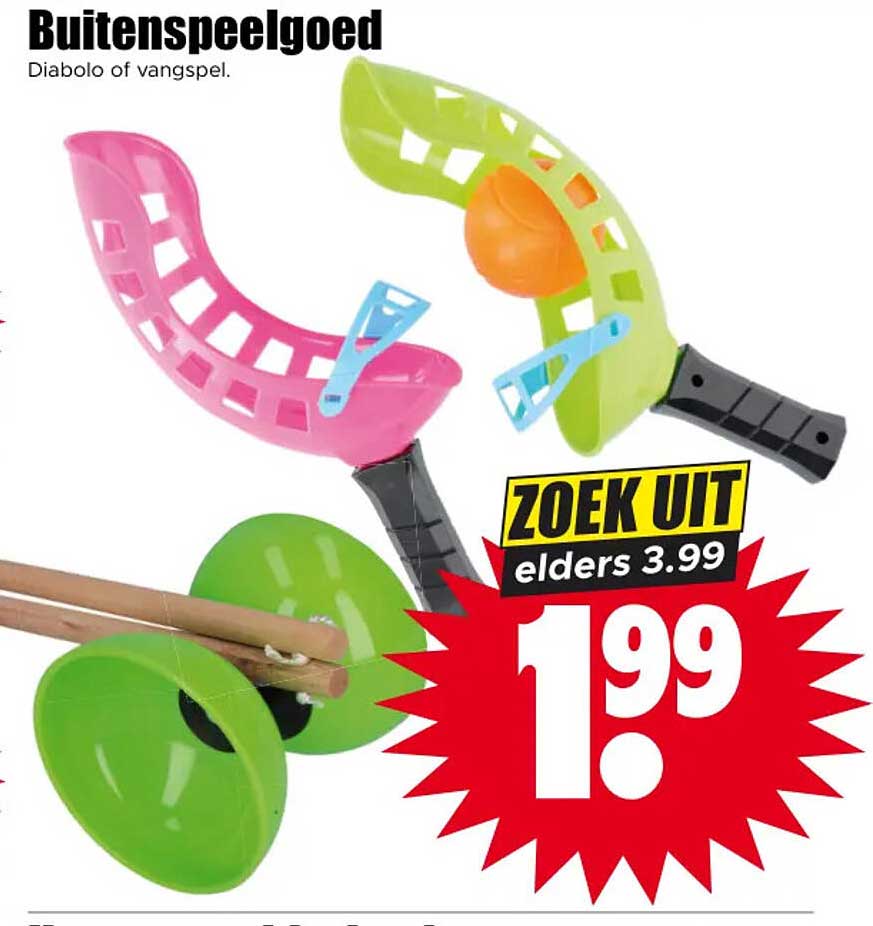 Buitenspeelgoed Diabolo of vangspel. ZOEK UIT elders 3.99