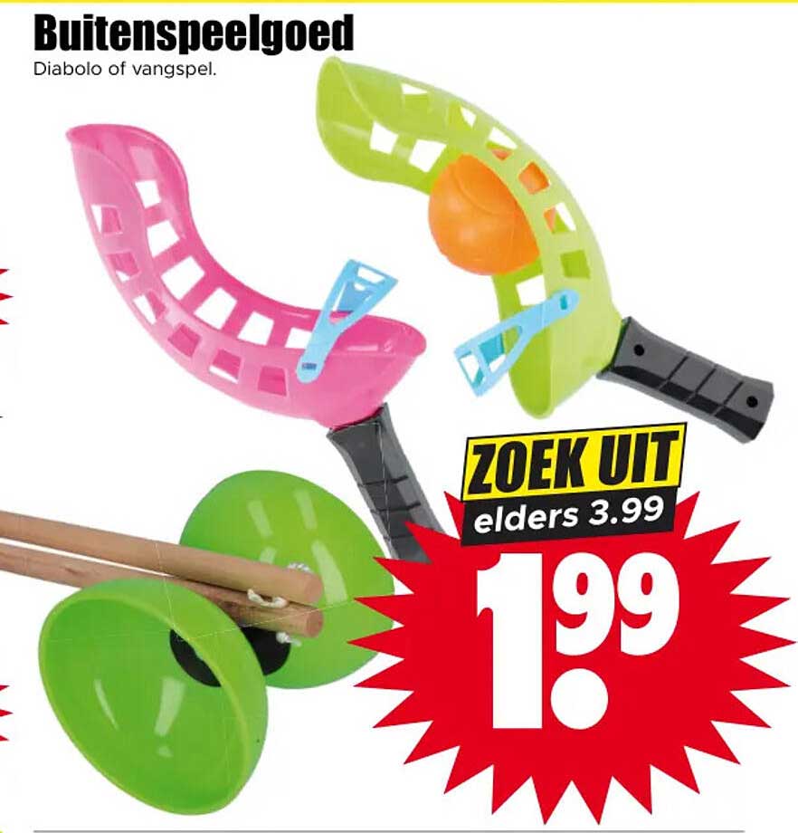 Buitenspeelgoed Diabolo of vangspel. ZOEK UIT elders 3.99