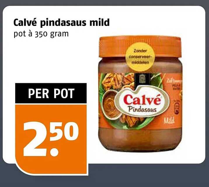 Calvé pindasaus mild pot à 350 gram